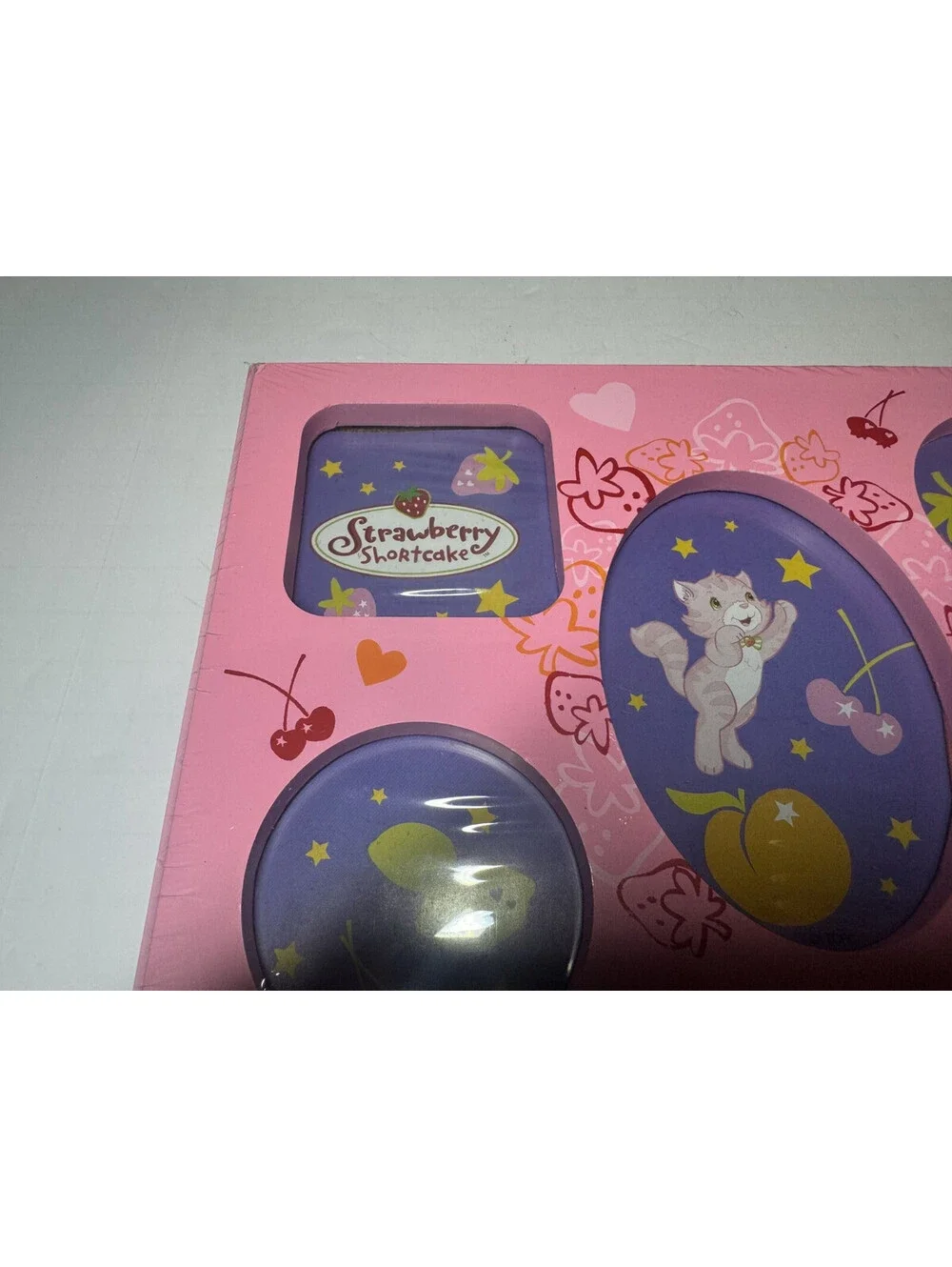 Vintage Strawberry Shortcake Picture Frame 5 Small Photos Pink 2008 - 9.5x7